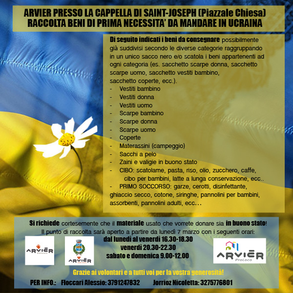 Raccolta Beni Prima Necessità pro Ucraina