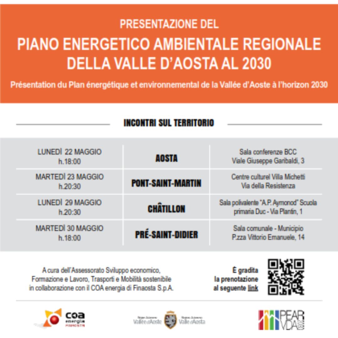 Presentazione Piano Energetico Ambientale Regionale della Valle d’Aosta 2023