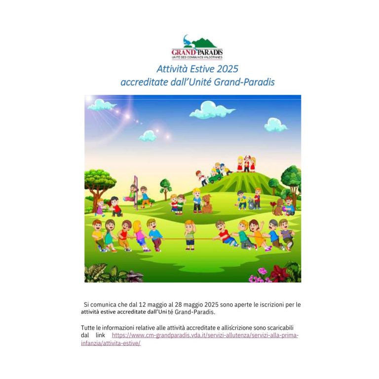 Attività Estive 2025 accreditate dall’Unité Grand Paradis