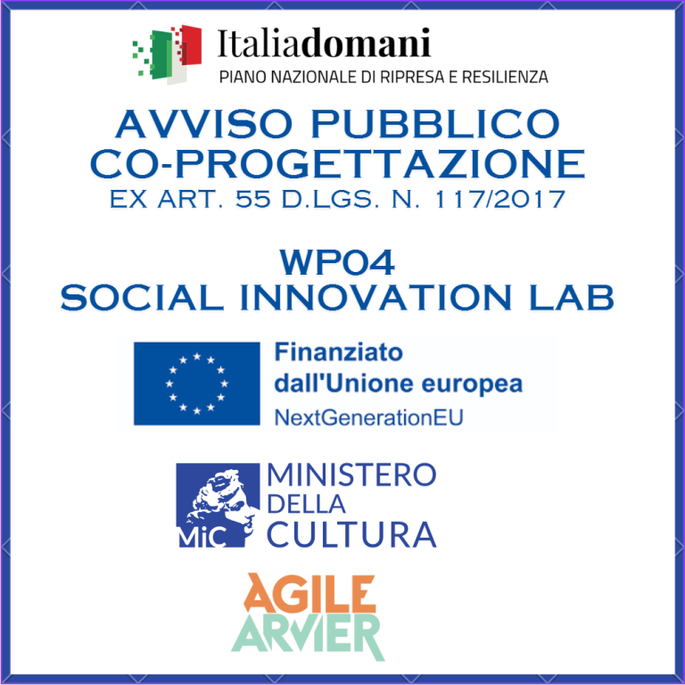 ??Avviso pubblico di co-progettazione, ai sensi dell’articolo 55 del Codice del Terzo Settore (d.lgs. n. 117 del 2017), per la presentazione di proposte progettuali per la realizzazione di attività nell’ambito dell’intervento WP04 Social Innovation LAB