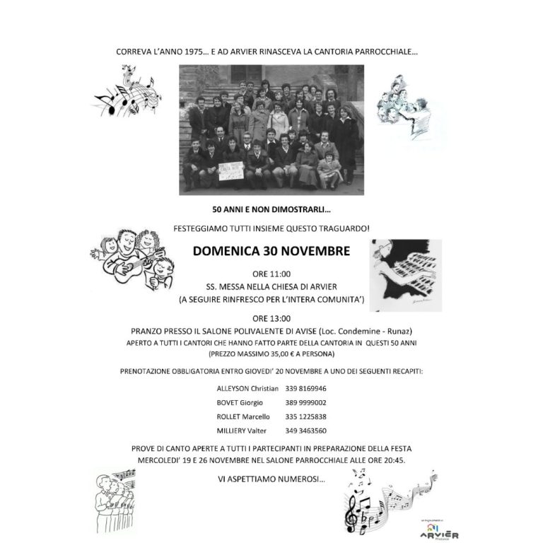 50° Anniversario della Cantoria Parrocchiale di Arvier