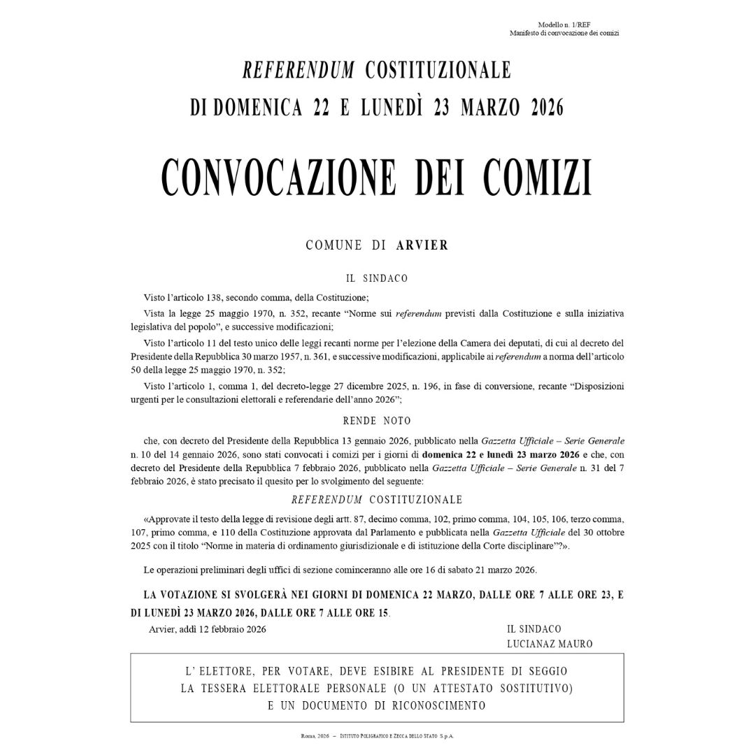 Referendum Costituzionale 22/23 marzo 2026