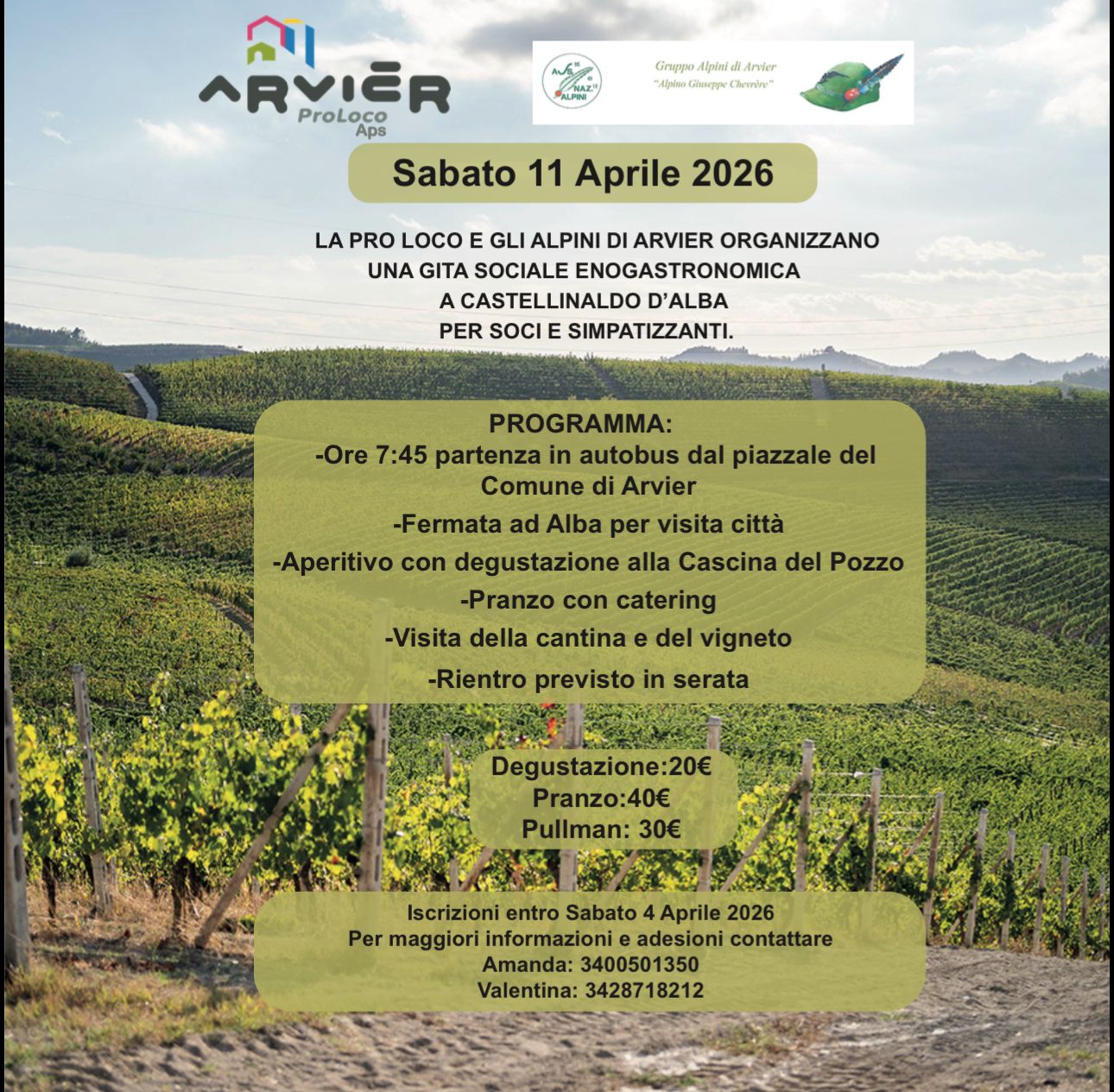 Pro Loco – Gita enogastronomica a Castellinaldo d’Alba