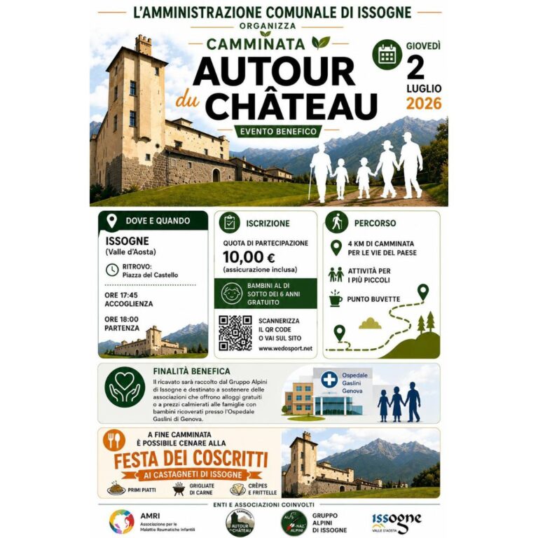 Camminata Autour du Chateau – Issogne – Evento benefico