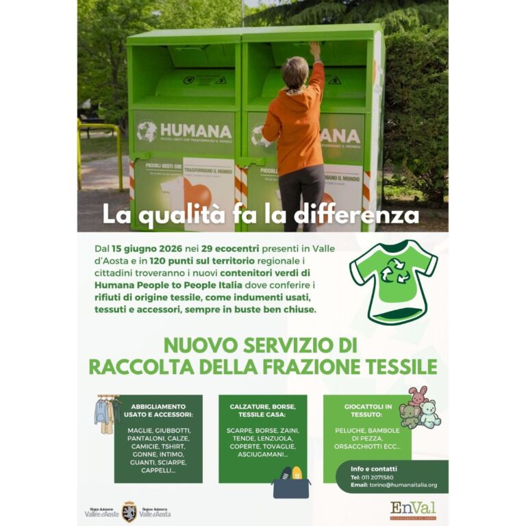 Nuovo servizio di raccolta della frazione tessile