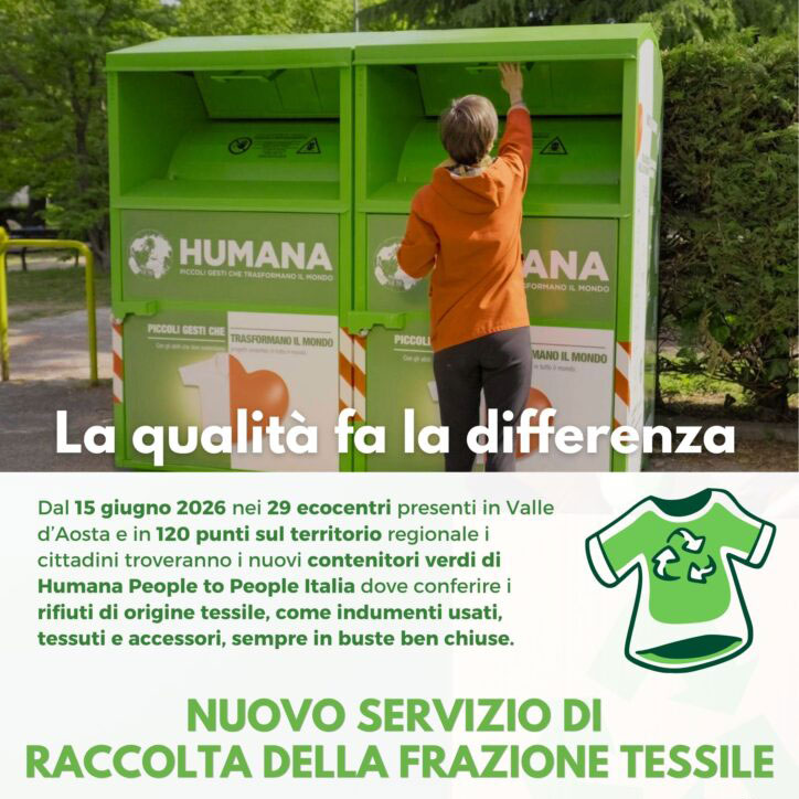 Nuovo servizio di raccolta della frazione tessile